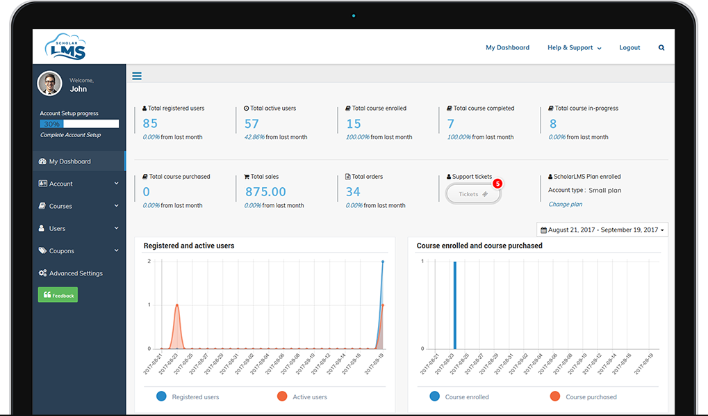 ScholarLMS Dashboard