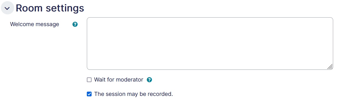 Online classroom settings room settings