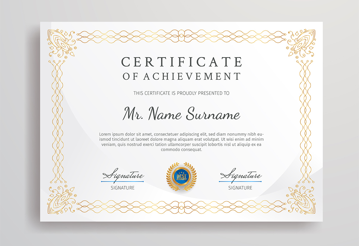 Custom certificate sample