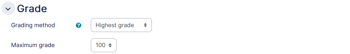 SCORM settings grade tab