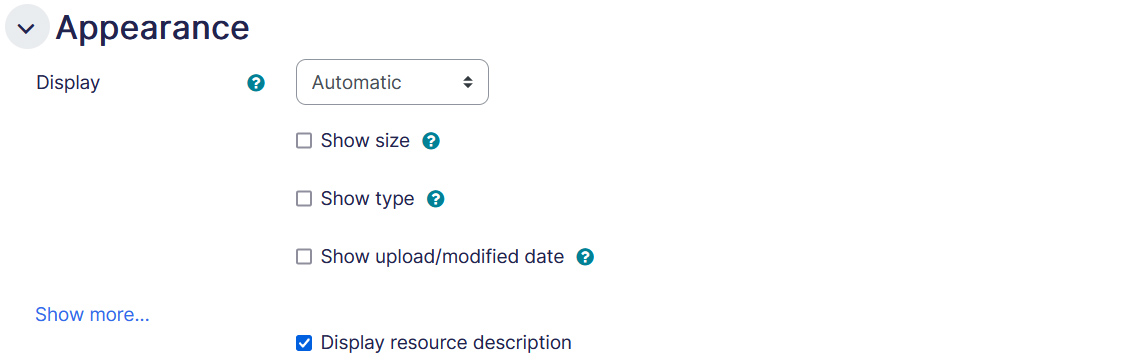 File Settings Appearance tab