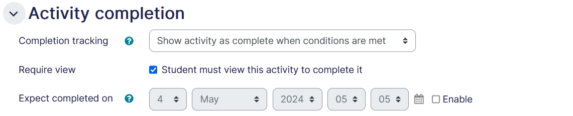 Page setting completion tab