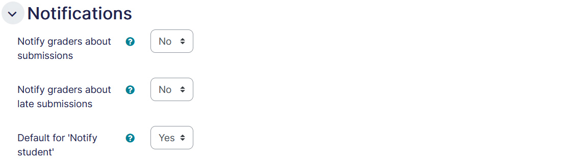 Assignment settings notifications tab