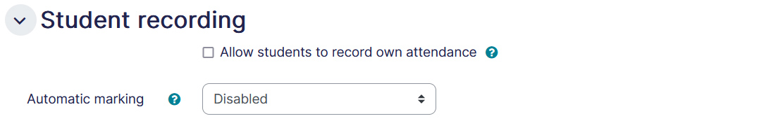 Attendance student recording tab