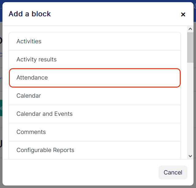 Add block picker attendance