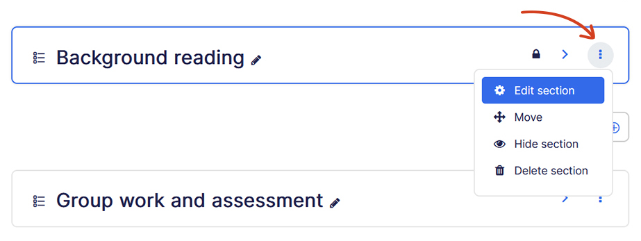 Course Edit Section