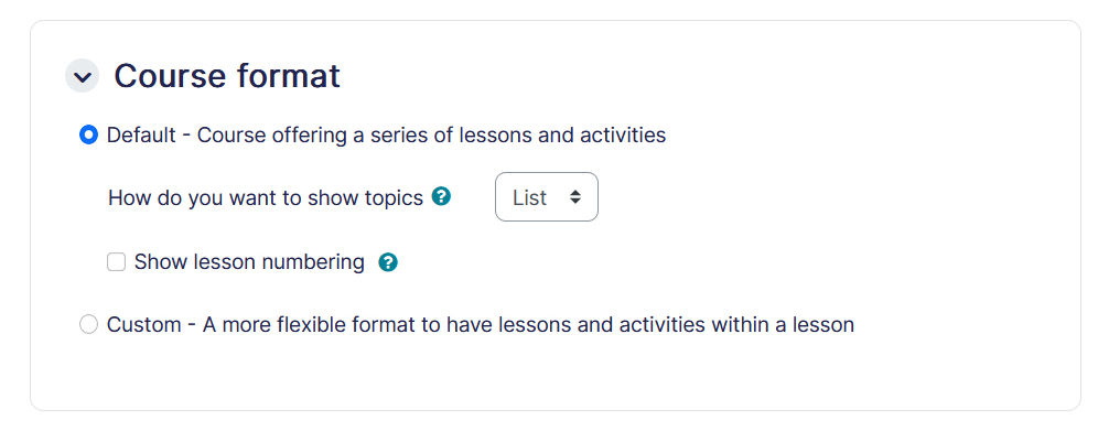 Course formats