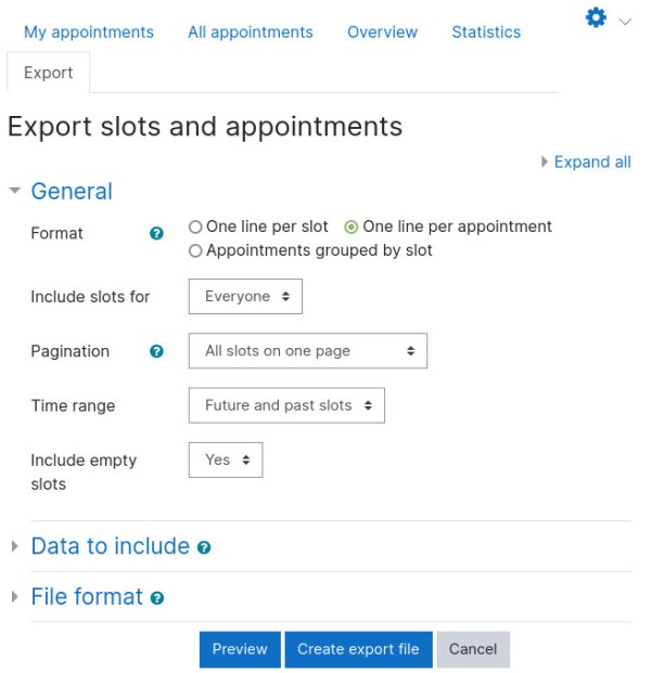Scheduler Export Tab