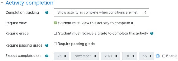 H5P Interactive Activity Completion