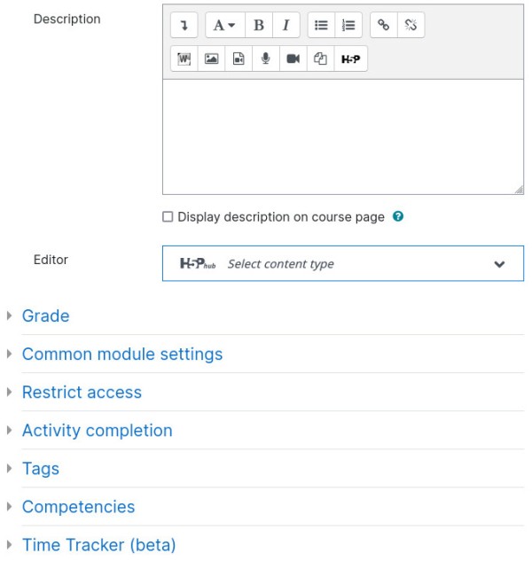 H5P Interactive Settings