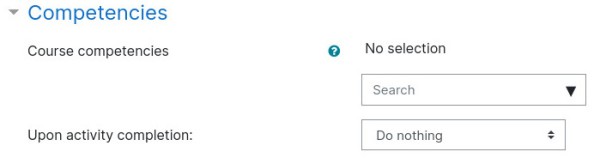 Activity Competencies Settings