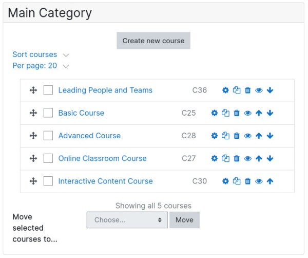 Course Actions