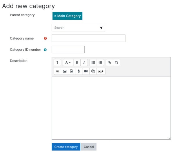 Add a new course category