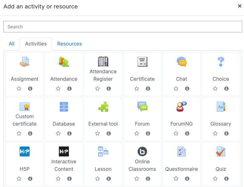 Activity and Resources Icon