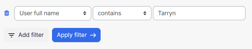 All users filter
