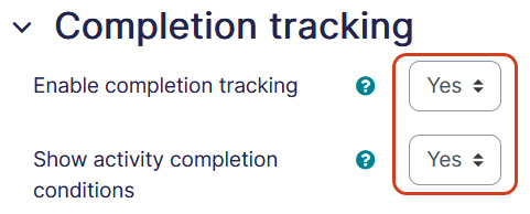 Enable Course Completion Setting