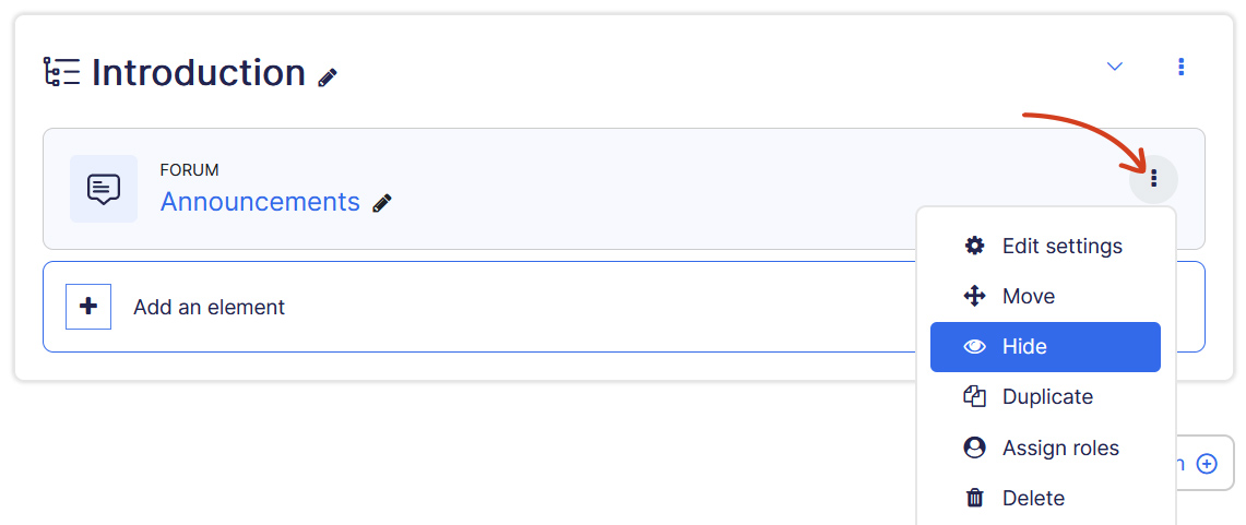 Announcement forum hide