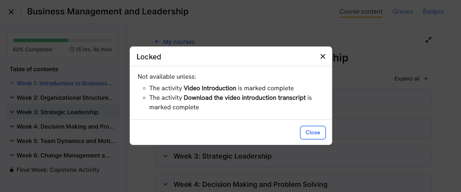 Learner theme 2025 - restricted content modal box