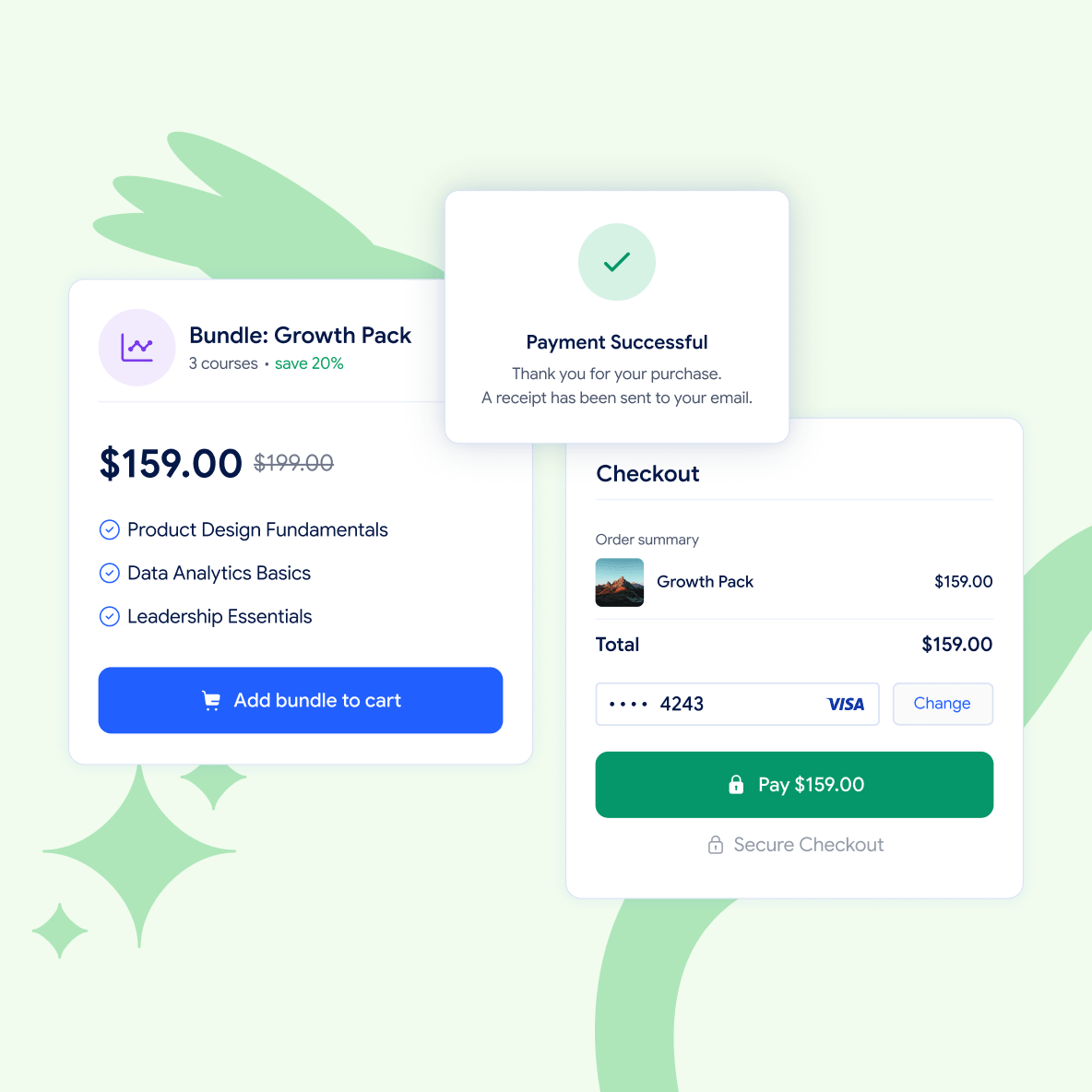 course-bundle-checkout Course bundle checkout with online payment confirmation