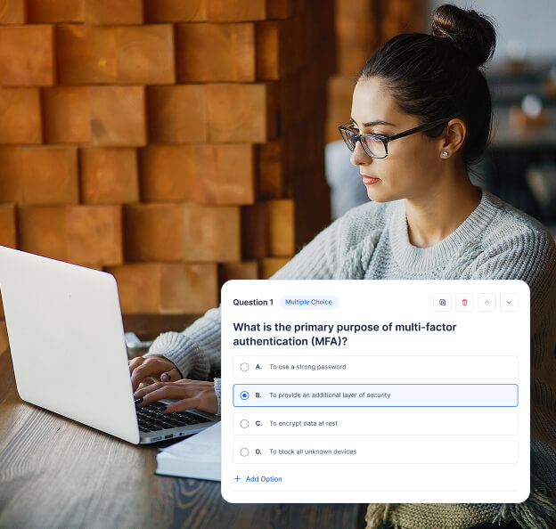 Online quiz interface for creating and managing learner assessments